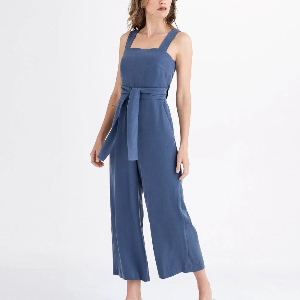 Vetta 2 Piece Apron Jumpsuit - Washed Blue - WORN ONCE